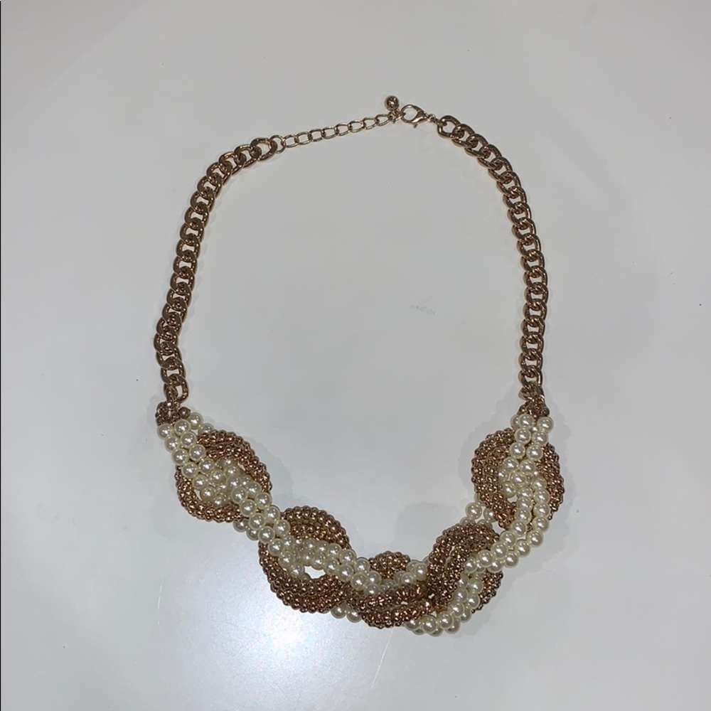 Gold and Pearl Beaded Necklace